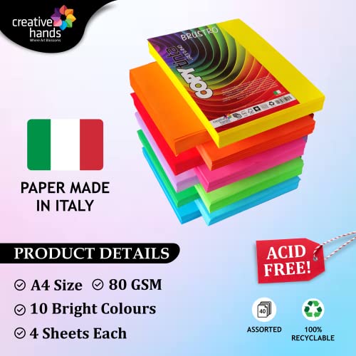 Fabriano Brustro Copy Tinta A4 Assorted Bright & Soft Combo Pack, 80 Sheets (4 Sheets Each Of 10 Bright Colours & 10 Soft Colours) - Image 2