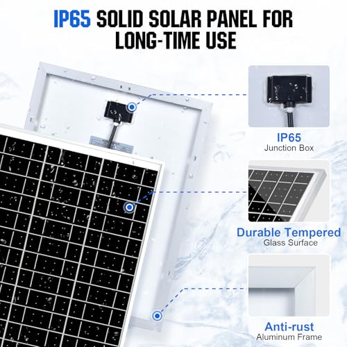 ECO-WORTHY 25 Watts 12V Off Grid Solar Battery Charger Kit: Waterproof Solar Panel + Adjustable Mount Bracket + SAE Connection Cable +10A Charge Controller for Car RV Marine Boat 12V Battery - Image 5