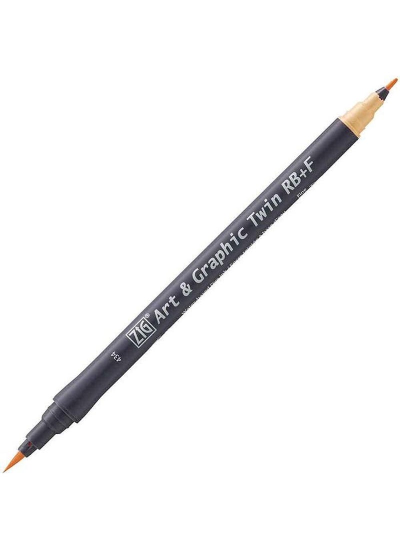 Zig Art&graphic Twin Double Ended Felt Graphic Pen 434 Apricot 