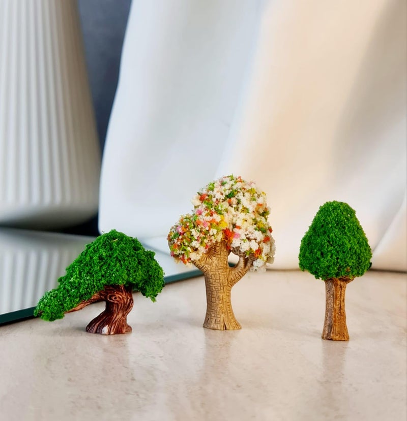 Satyam Kraft SATYAM KRAFT 1 Set 3 Pieces Tree Miniature Set Figurine Unique Gift for Home Dcor Living Room Showpieces Decorative Collectibles Tree Miniature Set - Image 1