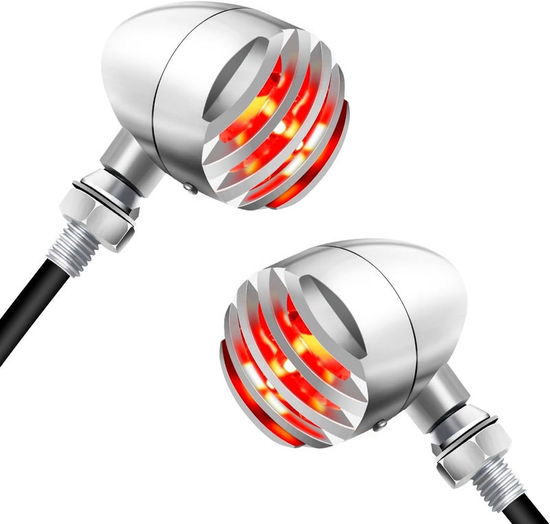 NTHREEAUTO LED Turn Signals Motorcycle Blinkers Universal Bullet Rear Indicator Compatible with Harley Dyna, Honda Shadow, Kawasaki Vulcan, Yahama, Bobber, Suzuki 12V Motorbikes - Image 1