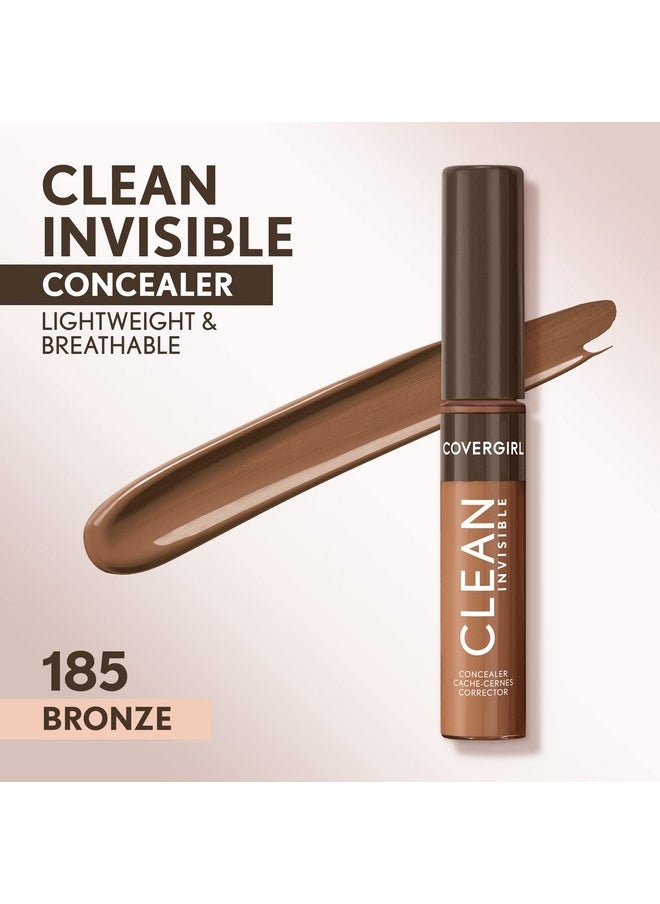 Clean Invisible Concealer, Lightweight, Hydrating, Vegan Formula, Bronze 185, 0.23Oz