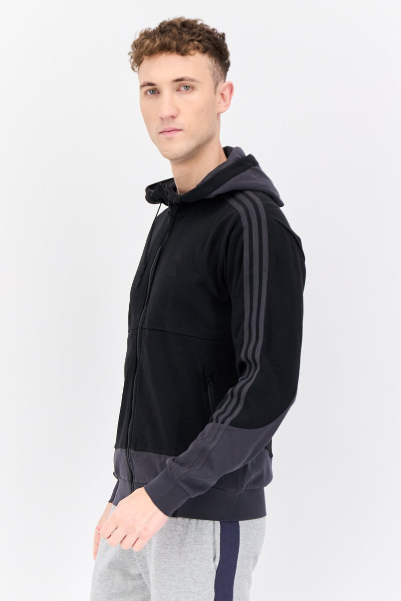 Adidas Men Sportswear Fit Long Sleeve Outdoor Hoodie, Black  - Image 2