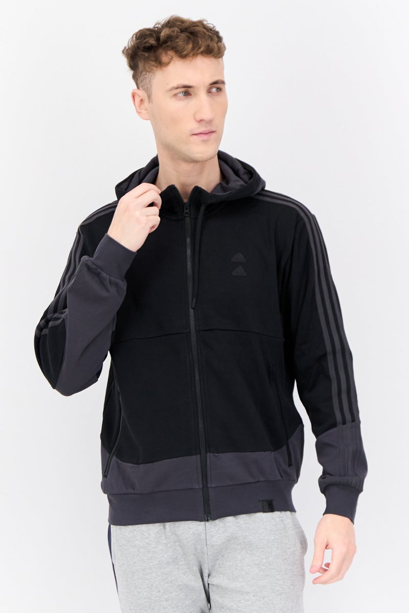 Adidas Men Sportswear Fit Long Sleeve Outdoor Hoodie, Black  - Image 1