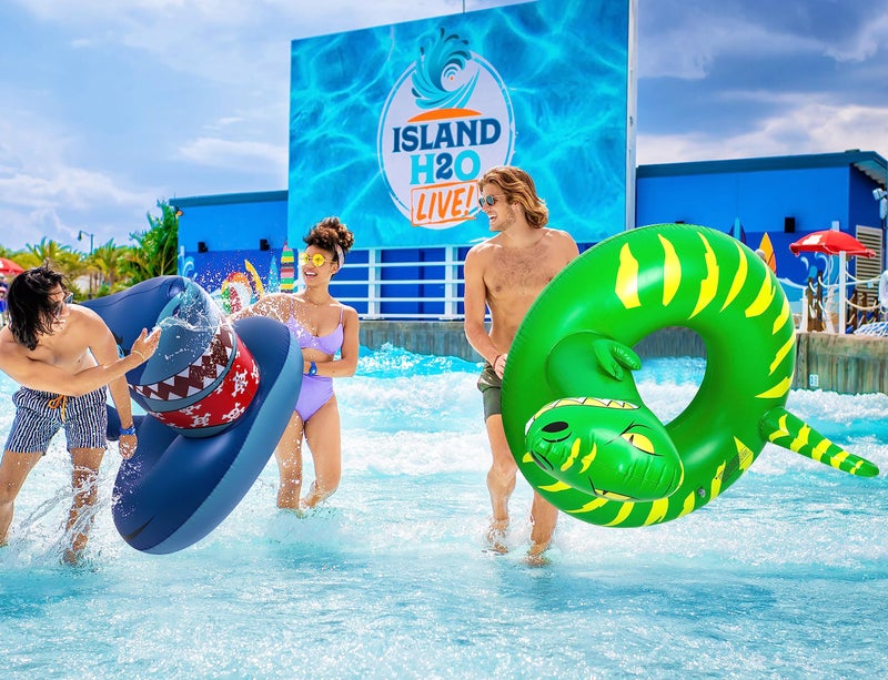 Geefuun 2PCS Pool Floats for Adults Inflatable Dinosaur Shark Swimming Floaties Rings Water Party Supplies - Image 4
