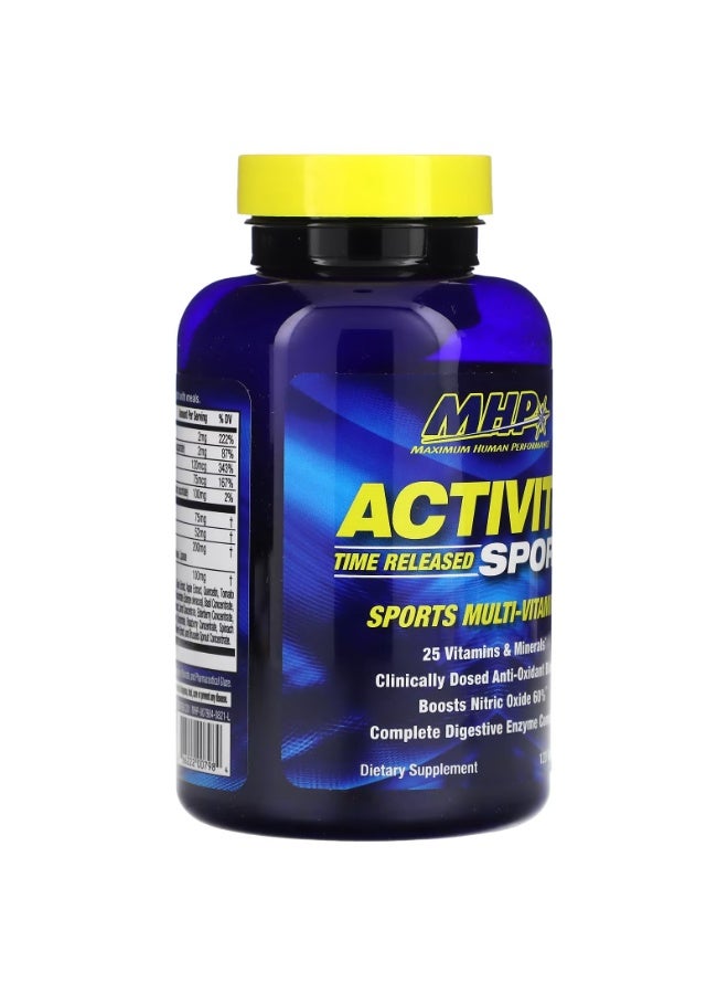 MHP Activite Sport Time Release Multivitamin | 120 Tablets | 25 Vitamins + Minerals, Antioxidant Blend, Nitric Oxide Booster, Digestive Enzymes - Image 4
