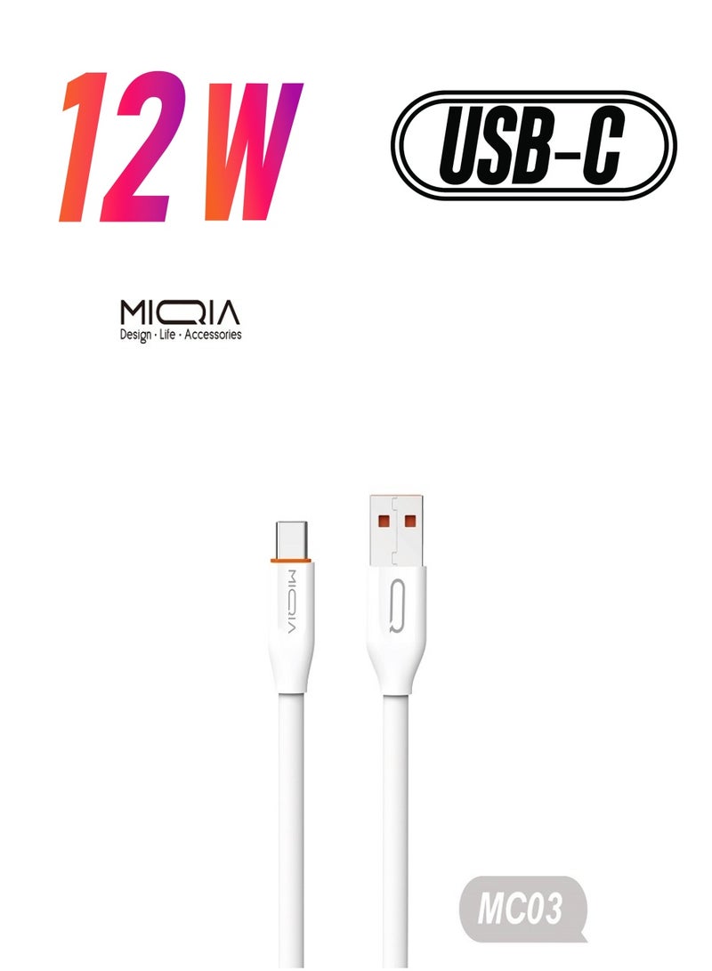 2.4A Flat Cable White 1m