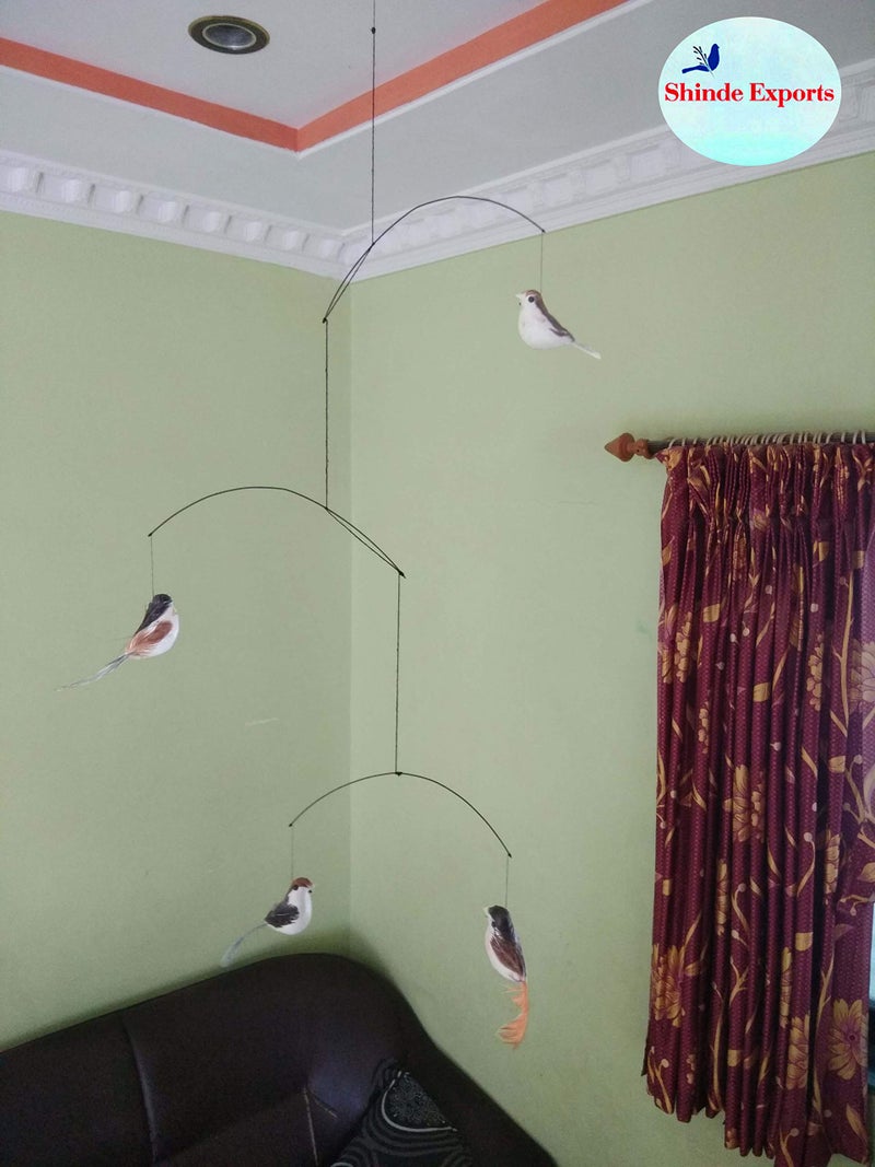 SHINDE EXPORTS Decorative Artificial Birds Nest Hanging Made of Natural Grass Best for Balcony Home Decor and Gifting (Hanging Sparrow) - Image 3