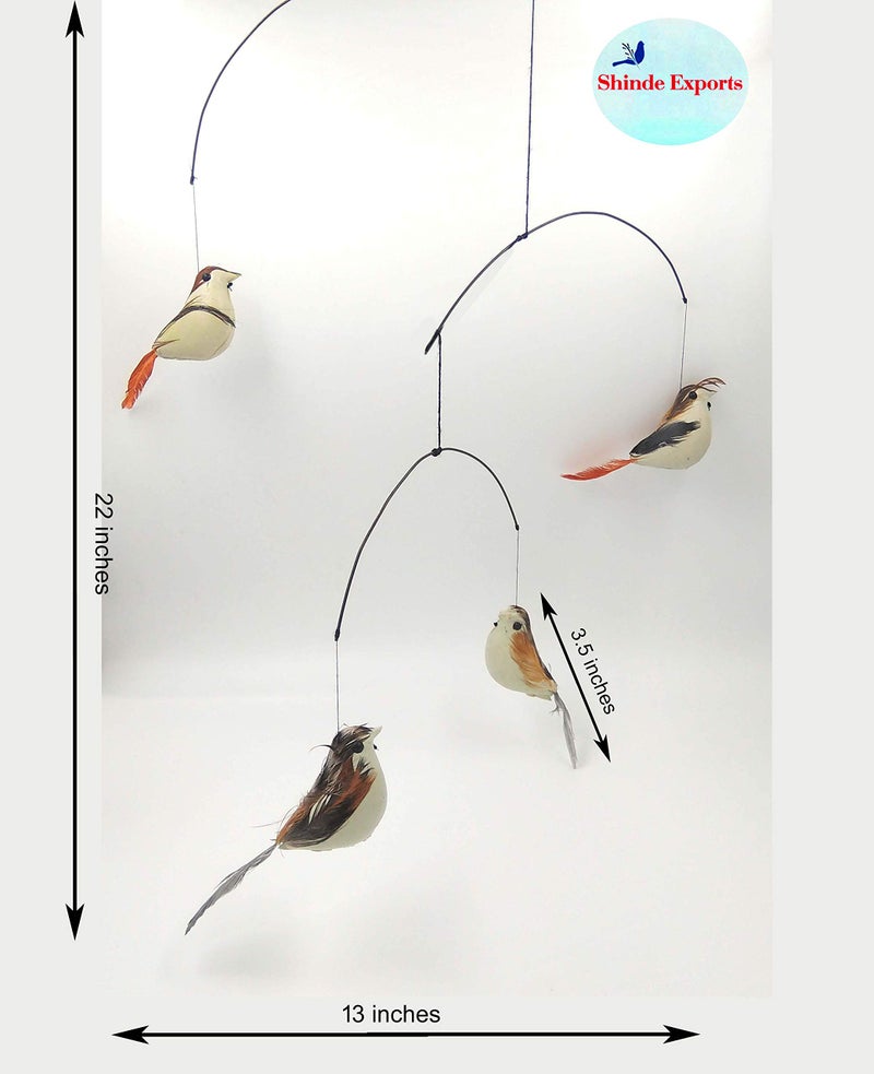 SHINDE EXPORTS Decorative Artificial Birds Nest Hanging Made of Natural Grass Best for Balcony Home Decor and Gifting (Hanging Sparrow) - Image 2