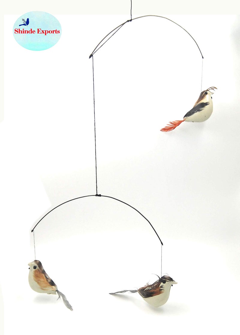 SHINDE EXPORTS Decorative Artificial Birds Nest Hanging Made of Natural Grass Best for Balcony Home Decor and Gifting (Hanging Sparrow) - Image 4
