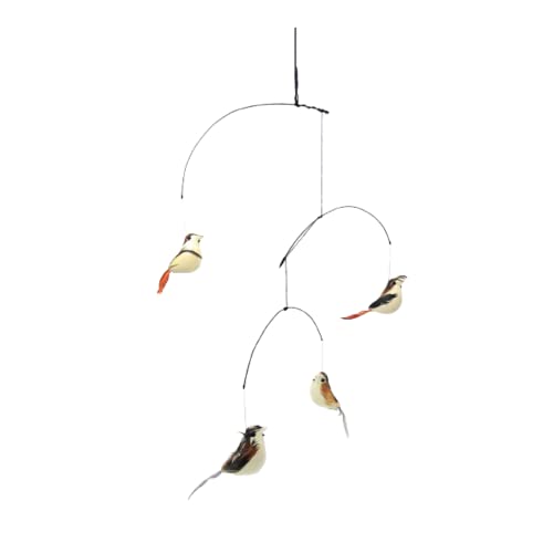 SHINDE EXPORTS Decorative Artificial Birds Nest Hanging Made of Natural Grass Best for Balcony Home Decor and Gifting (Hanging Sparrow) - Image 1