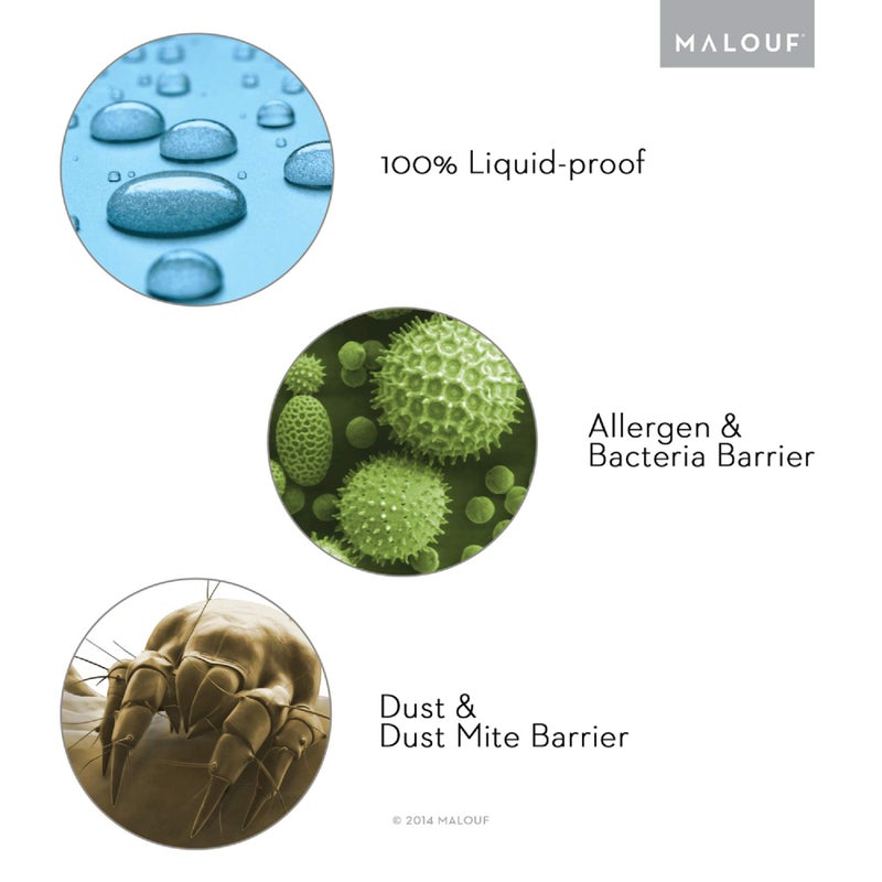 MALOUF SLEEP TITE Hypoallergenic 100% Waterproof Mattress Protector - 15-Year U.S. Warranty - Vinyl Free - Queen - Image 4