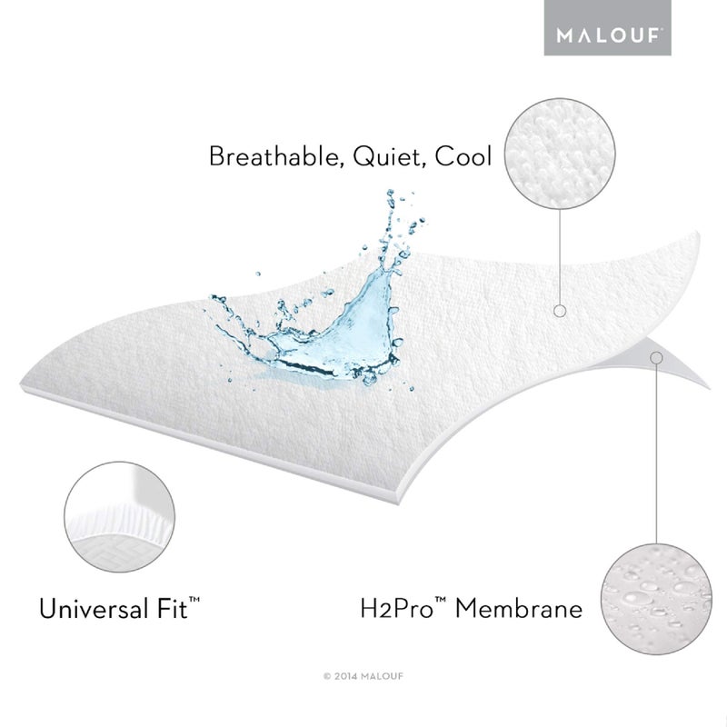 MALOUF SLEEP TITE Hypoallergenic 100% Waterproof Mattress Protector - 15-Year U.S. Warranty - Vinyl Free - Queen - Image 3