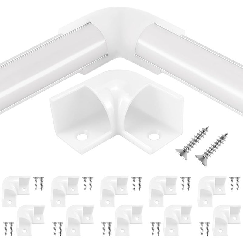Aifeier ET 12 Pcs LED Diffuser Channel Corner Kit, 16X16mm Light Bar Corner Connector 90 Degree Connectors with Screws for V Shape LED Aluminum Channel System (White) - Image 1