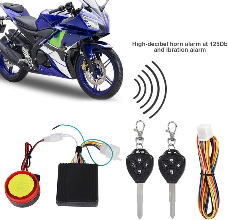 woobles 125dB 12V Waterproof Motorcycle Bike Anti-theft Security Burglar Alarm System Scooter Double Scooter Remote Control - Image 2