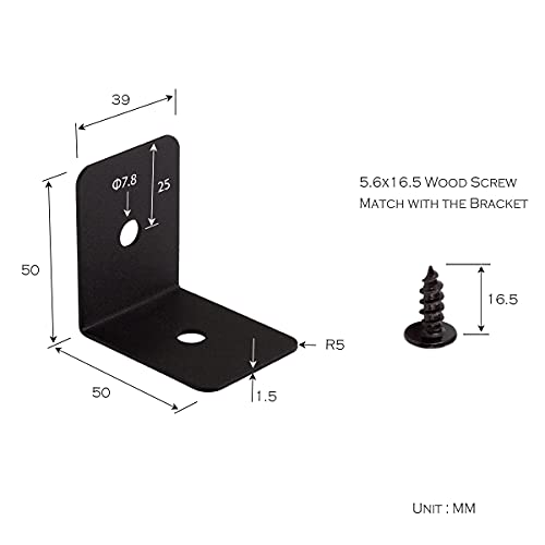 Keenkee 4 Set 2 x 2 x 1.5 Inch Metal Corner Protectors for Furniture, Decorative Corner Brackets Black for Wood, Boxes, Farmhouse, Barn Door, Wood Frame, Trunk, Table, Desk - Image 3
