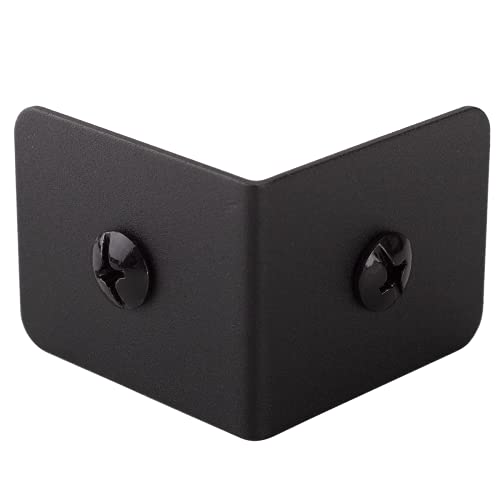 Keenkee 4 Set 2 x 2 x 1.5 Inch Metal Corner Protectors for Furniture, Decorative Corner Brackets Black for Wood, Boxes, Farmhouse, Barn Door, Wood Frame, Trunk, Table, Desk - Image 1