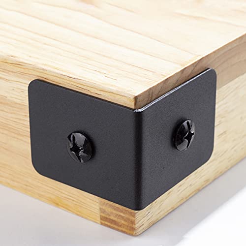 Keenkee 4 Set 2 x 2 x 1.5 Inch Metal Corner Protectors for Furniture, Decorative Corner Brackets Black for Wood, Boxes, Farmhouse, Barn Door, Wood Frame, Trunk, Table, Desk - Image 5