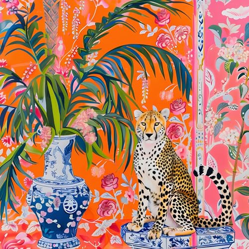 Springbok Cheetah and Ginger Jar 500 Piece Jigsaw Puzzle for Adults Unique Cut Pieces Made in USA - Image 1
