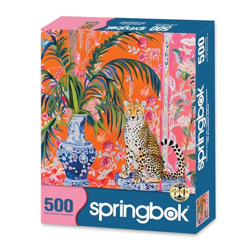 Springbok Cheetah and Ginger Jar 500 Piece Jigsaw Puzzle for Adults Unique Cut Pieces Made in USA - Image 5