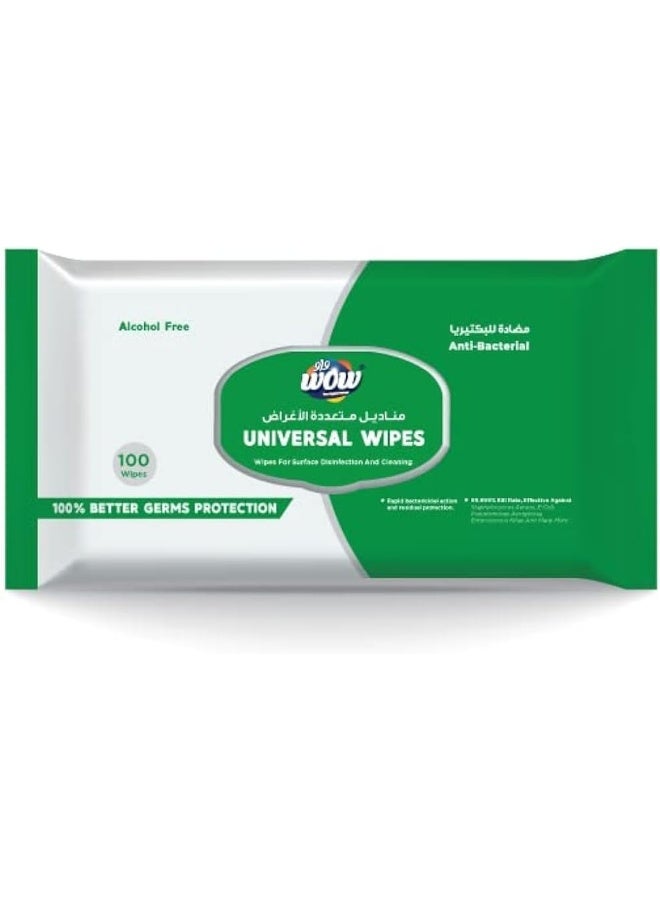 WOW Universal Antibacterial Wipes - 100 Count - Image 1