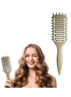 BUPY 2024 Newest Vented Curly Hair Brush, Bounce Curl Define Styling Brush, Wet Dry Detangler Hair Brush, The Essential Tool For Shaping and Styling Your Curls, Achieve Perfectly Defined Curls (Beige)  - Image 1