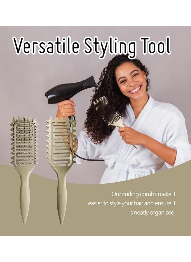 BUPY - 2024 Newest Vented Curly Hair Brush, Bounce Curl Define Styling Brush, Wet Dry Detangler Hair Brush, The Essential Tool For Shaping and Styling Your Curls, Achieve Perfectly Defined Curls (Beige) - Image 1