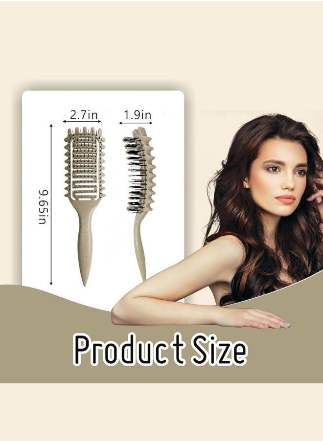BUPY - 2024 Newest Vented Curly Hair Brush, Bounce Curl Define Styling Brush, Wet Dry Detangler Hair Brush, The Essential Tool For Shaping and Styling Your Curls, Achieve Perfectly Defined Curls (Beige) - Image 1