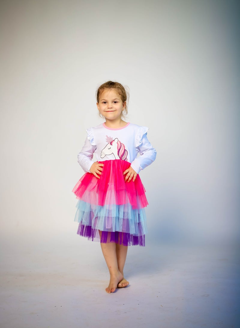 D'Daniela Unicorn Colorful Tutu Dress - Image 1