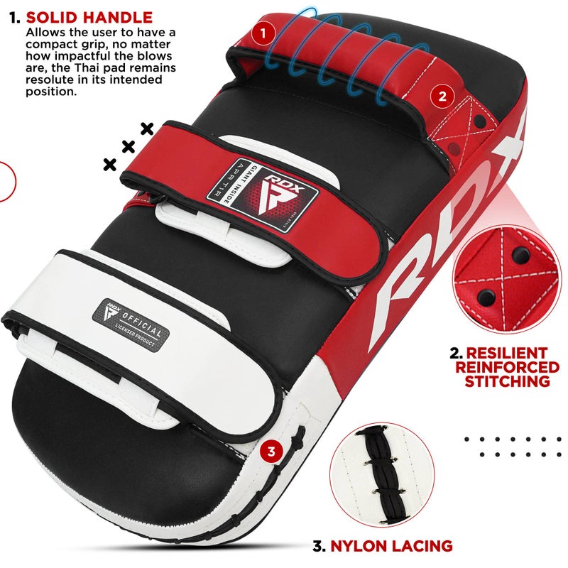 RDX Muay Thai Pad for Training, Curved Kickboxing Kicking Strike Shield, Coaching Kick Boxing, MMA, Martial Arts, Karate, Taekwondo, Punching, Foot, Knee and Elbow Target (One Pad Only) - Image 2