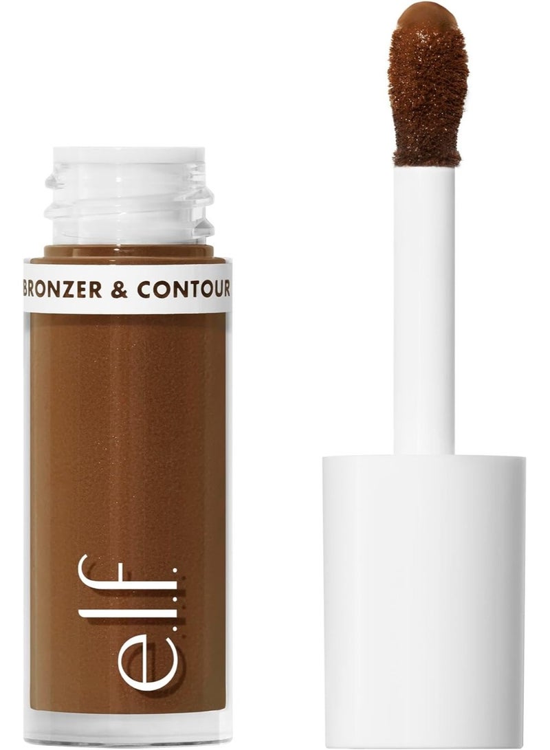 إلف برونزر سائل مموه وتحديد الوجه، تركيبة حريرية عالية الصبغة، يخلق توهجًا برونزيًا يدوم طويلًا ومظهرًا طبيعيًا، نباتي وخالٍ من القسوة، 6 درجات تان - Image 1