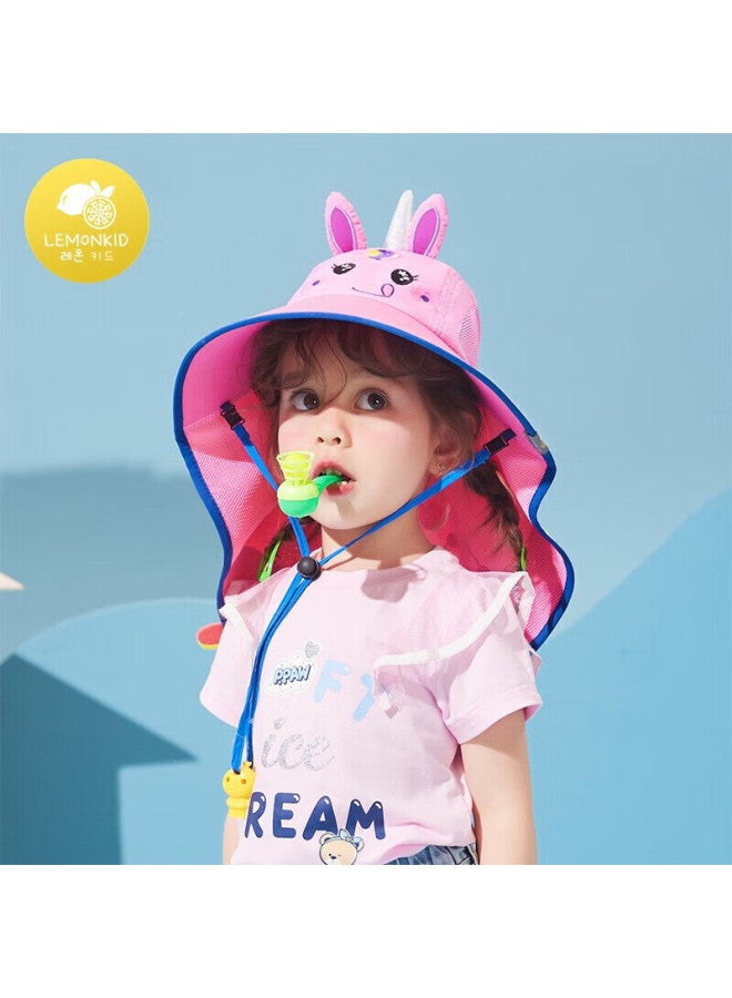Lemonkid Children's Sun Protection Hat, Boys And Girls Sun Visor, Baby Fisherman Hat, Sun Hat, Peach Pink Magic Unicorn, 56cm - Image 1