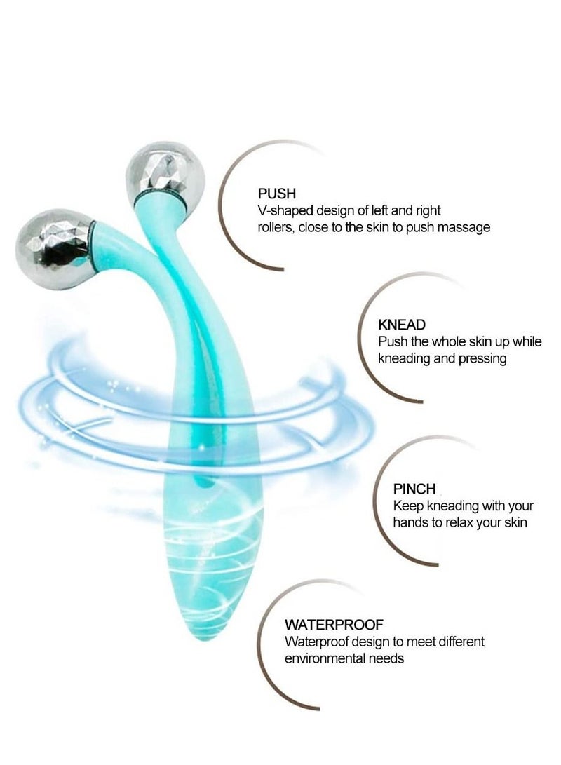SYOSI Face Massager Double Ball Face Roller 3D V Shape Tool Double Chin Reducer Skin Lifting for Face Neck Eye Body Skin Care, Facial Roller for Women - Image 3