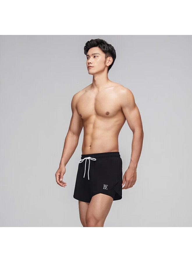 Balneaire Fashionable Men's Sun Protection Swim Trunks, Hot Spring And Land Dual-use, Small Black Pants, 50342, L - Image 1