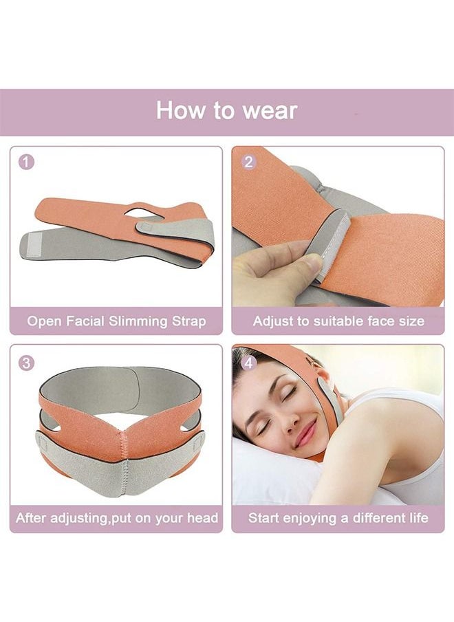 Arabest Face Slimming Strap,Pain-Free Face Lifting Belt Chin Strap,Double Chin Reducer, V Line Face Lift for Women Eliminates Sagging Skin Lifting Firming Anti Aging-Face Mask Strap (Orange)  - Image 5