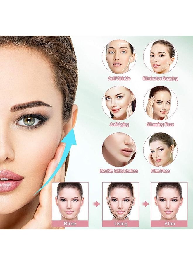 Arabest Face Slimming Strap,Pain-Free Face Lifting Belt Chin Strap,Double Chin Reducer, V Line Face Lift for Women Eliminates Sagging Skin Lifting Firming Anti Aging-Face Mask Strap (Orange)  - Image 2