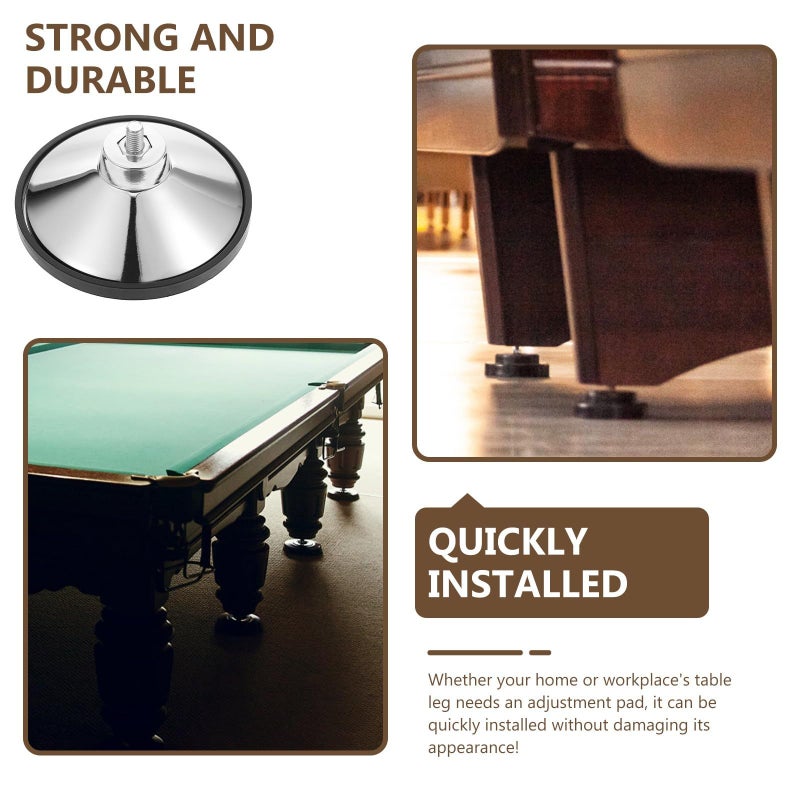 Mikikit 4 Sets Foosball Football Mat Pads Adjustable Pool Leg Levelers Floor Protector - Image 5