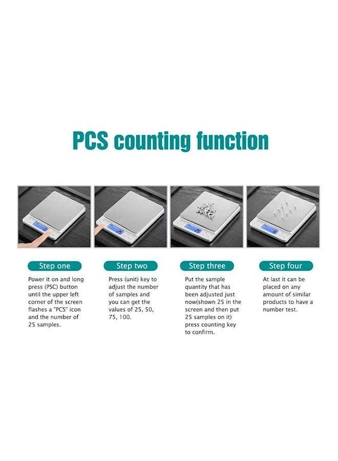 SKYROKU ميزان طعام رقمي إلكتروني فضي - Image 4