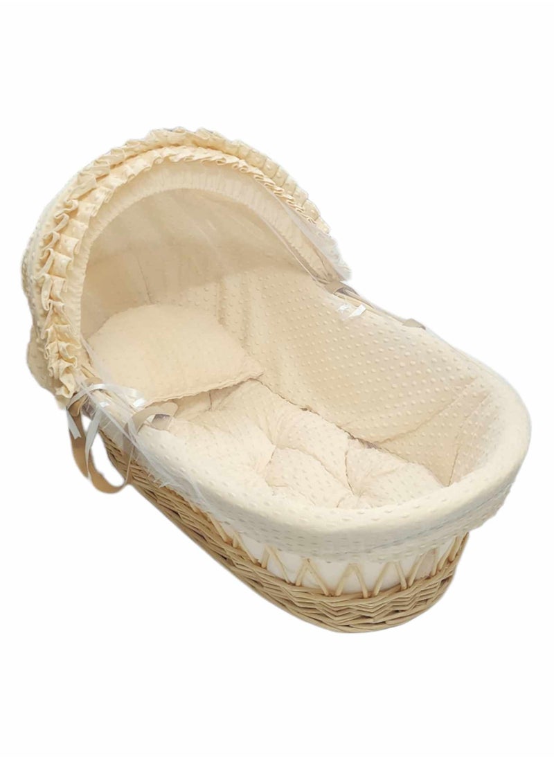 BABYCARA - Baby Birth Cradle Moses Basket Bamboo with Mosquito Net - Image 1