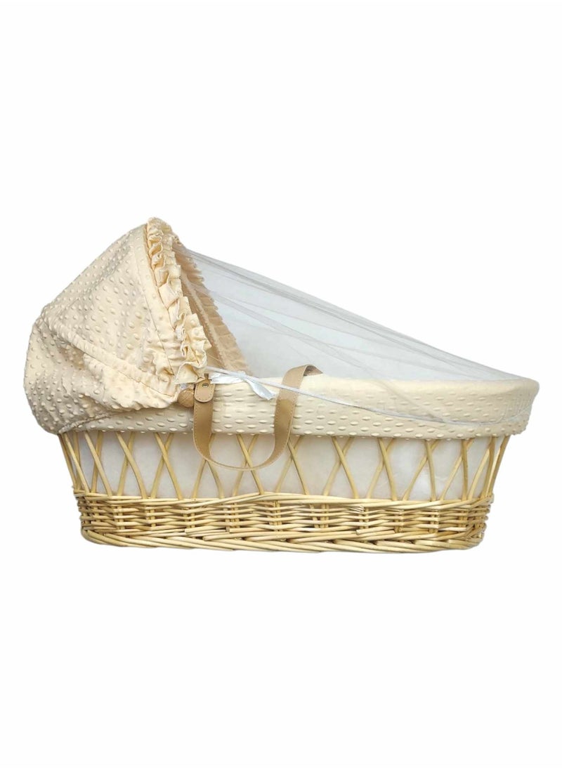 BABYCARA - Baby Birth Cradle Moses Basket Bamboo with Mosquito Net - Image 1