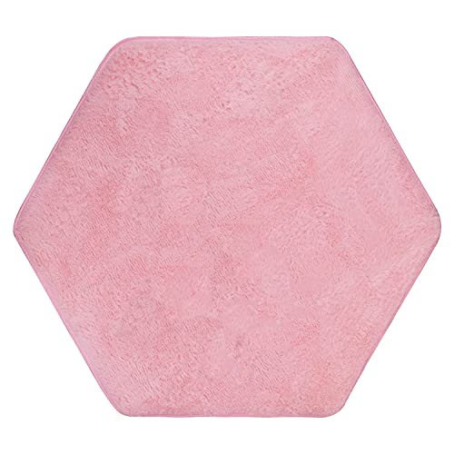 WESTLINK Hexagon Rug Pad Mat for Kids Playhouse Play Tent Soft Coral Pink - Image 1