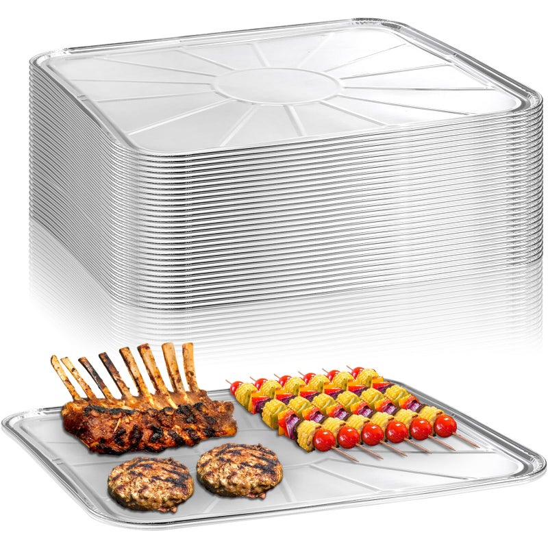 Lawei Lawei Set of 30 Disposable Foil Oven Liners  185 x 155 Inch Aluminum Foil Liners Oven Drip Pan Tray for Cooking Baking Roasting and Grilling Keep Your Oven Clean and Healthy 