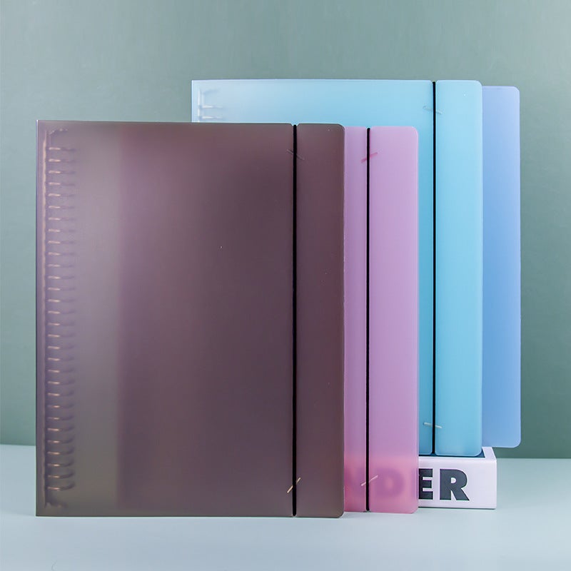 A4B5A5 Removable Metal Ring Binder Case Pp Frosted Folder 9/20/26/30 Holes Printable Logo - Image 5