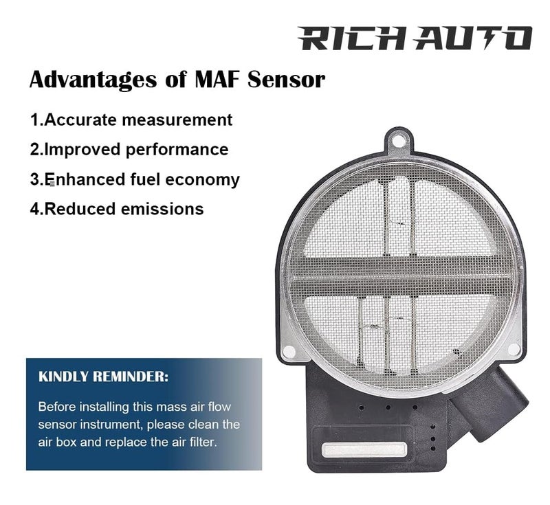 RICH AUTO Mass Air Flow Sensor MAF for Chevy Silverado/Suburban, Cadillac Escalade, GMC Sierra/Yukon - Image 5
