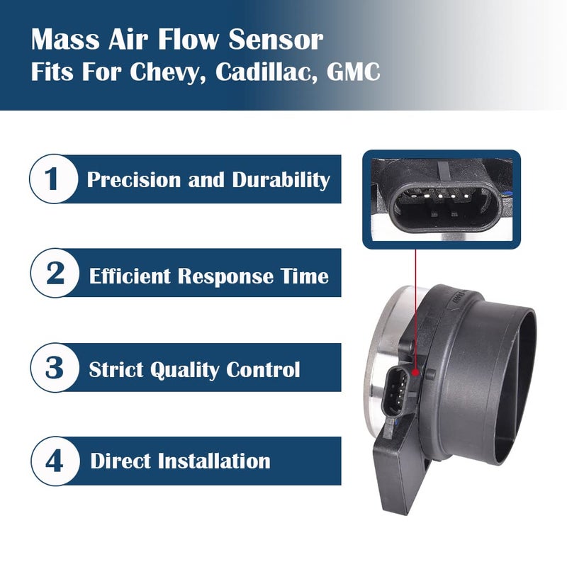 RICH AUTO Mass Air Flow Sensor MAF for Chevy Silverado/Suburban, Cadillac Escalade, GMC Sierra/Yukon - Image 2