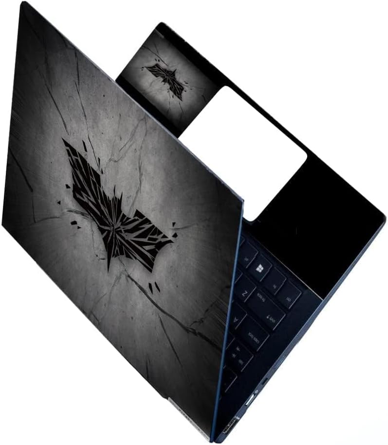 WALLTON وولتون - ملصق حماية لابتوب بشعار باتمان من الفينيل، يناسب ديل، إتش بي، لينوفو، توشيبا، أيسر، آسوس وجميع الموديلات حتى 11.6 بوصة - 15.6 بوصة، عبوة من 1 - Image 1