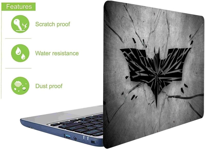 WALLTON وولتون - ملصق حماية لابتوب بشعار باتمان من الفينيل، يناسب ديل، إتش بي، لينوفو، توشيبا، أيسر، آسوس وجميع الموديلات حتى 11.6 بوصة - 15.6 بوصة، عبوة من 1 - Image 2