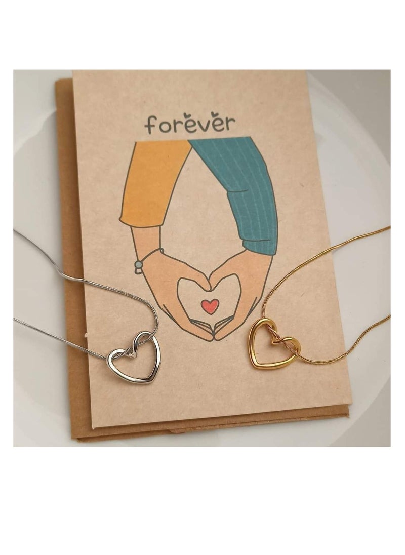 Generic Heart Pendant Necklace, Snake Chain, Gold Plated, Forever Love Design  - Image 5