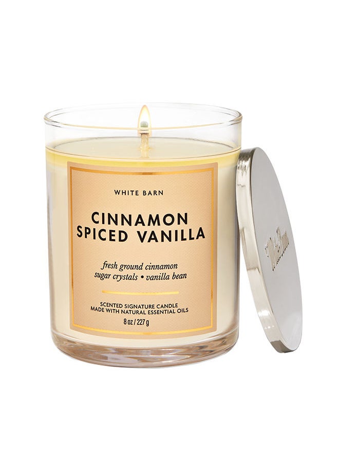 Bath & Body Works Cinnamon Spiced Vanilla Signature Single Wick Candle 