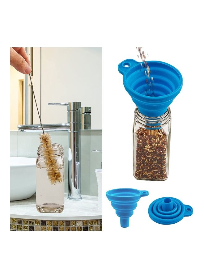 NIBEMINENT 24-Piece Glass Spice Jar Set Multicolour 10.5x4.3cm - Image 4